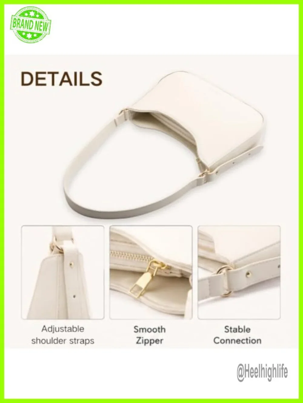 Vegan Leather Hobo Purse with Top Zipper, Adjustable Shoulder Strap